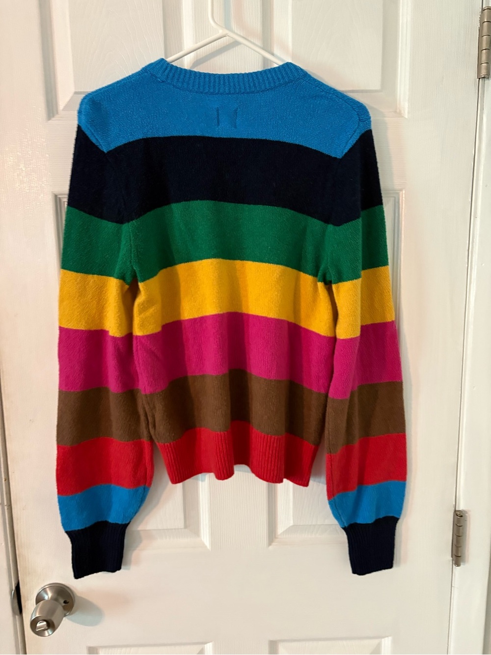 GAP Rainbow Stripe Sweater Colorblock Knit Crewneck Small - Picture 3 of 9